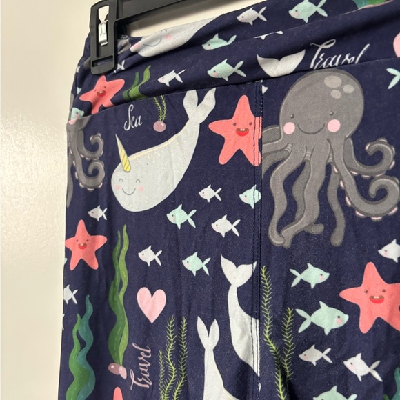 Fabulegs Navy Sea Life Print Leggings Women’s Small - Picture 4 of 5